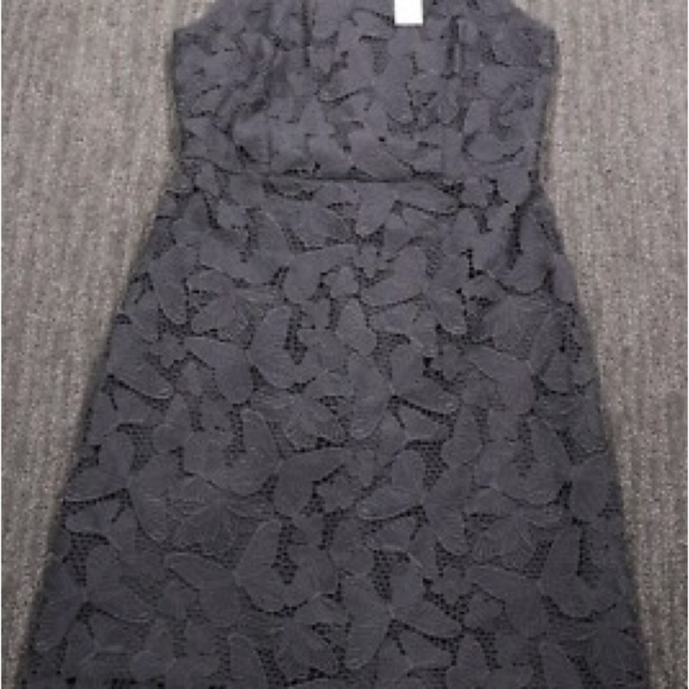 Elegant Gray butterfly crochet  Lace Dress